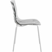 Astor Dining Chair Modern ABS Plastic Side Chair with Stainless-Steel Legs Transparent Black White Dining Chair Leisuremod