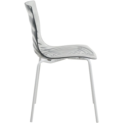 Astor Dining Chairs with ABS Plastic Seats in White Stainless Steel - Elax Furniture