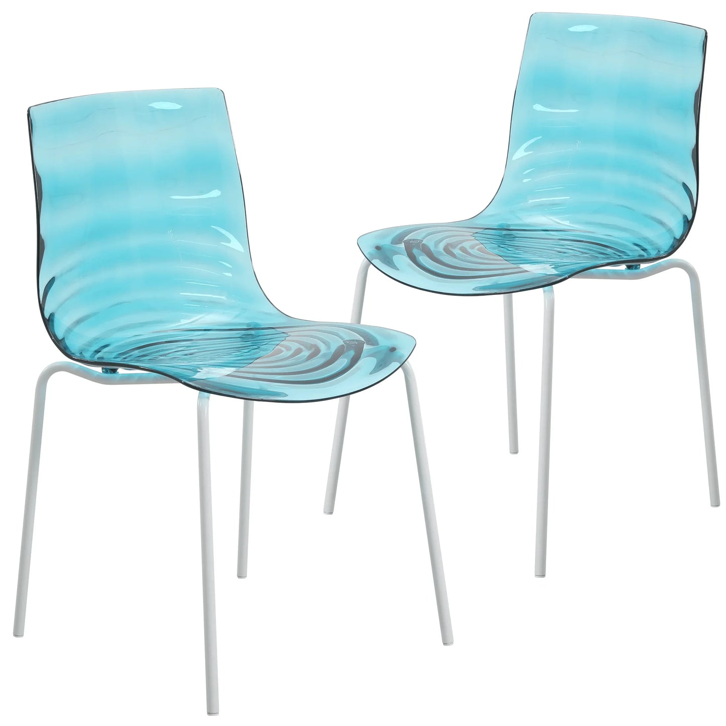 Astor Dining Chairs with ABS Plastic Seats in White Stainless Steel - Elax Furniture