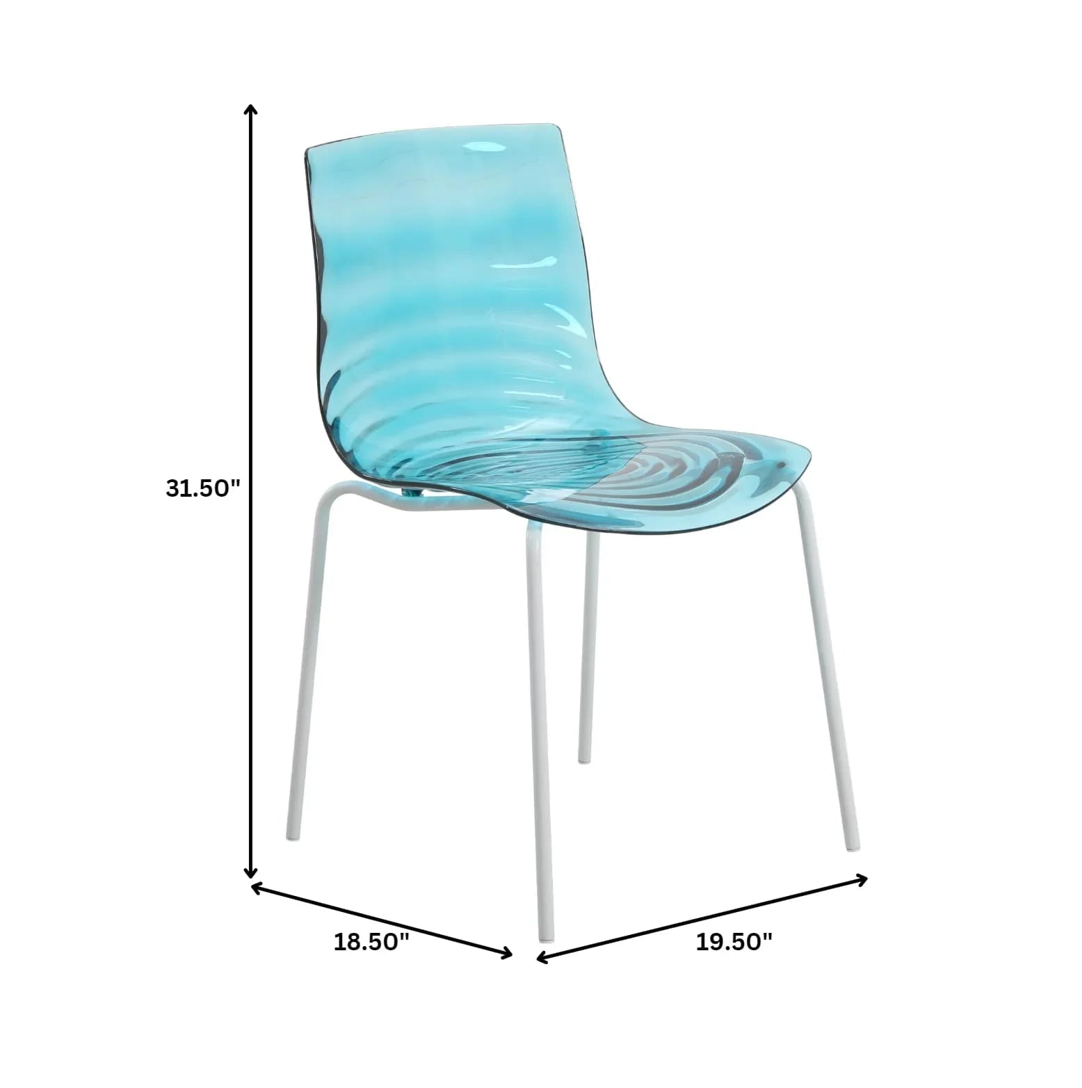 Astor Dining Chairs with ABS Plastic Seats in White Stainless Steel - Elax Furniture