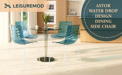 Astor Dining Chairs with ABS Plastic Seats in White Stainless Steel - Elax Furniture