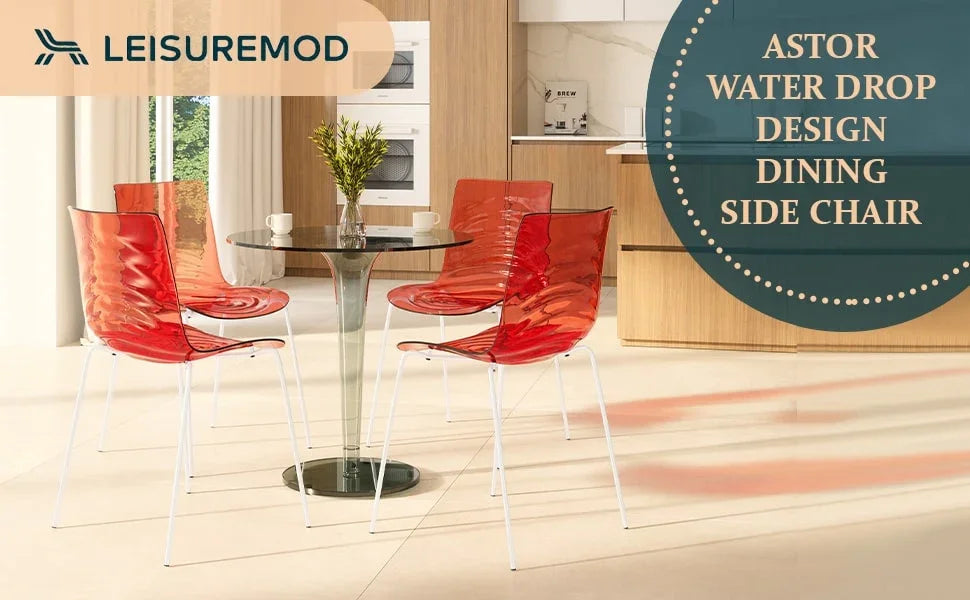 Astor Dining Chairs with ABS Plastic Seats in White Stainless Steel - Elax Furniture