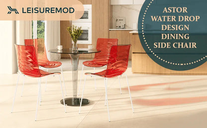 Astor Dining Chair Modern ABS Plastic Side Chair with Stainless-Steel Legs - Elax Furniture