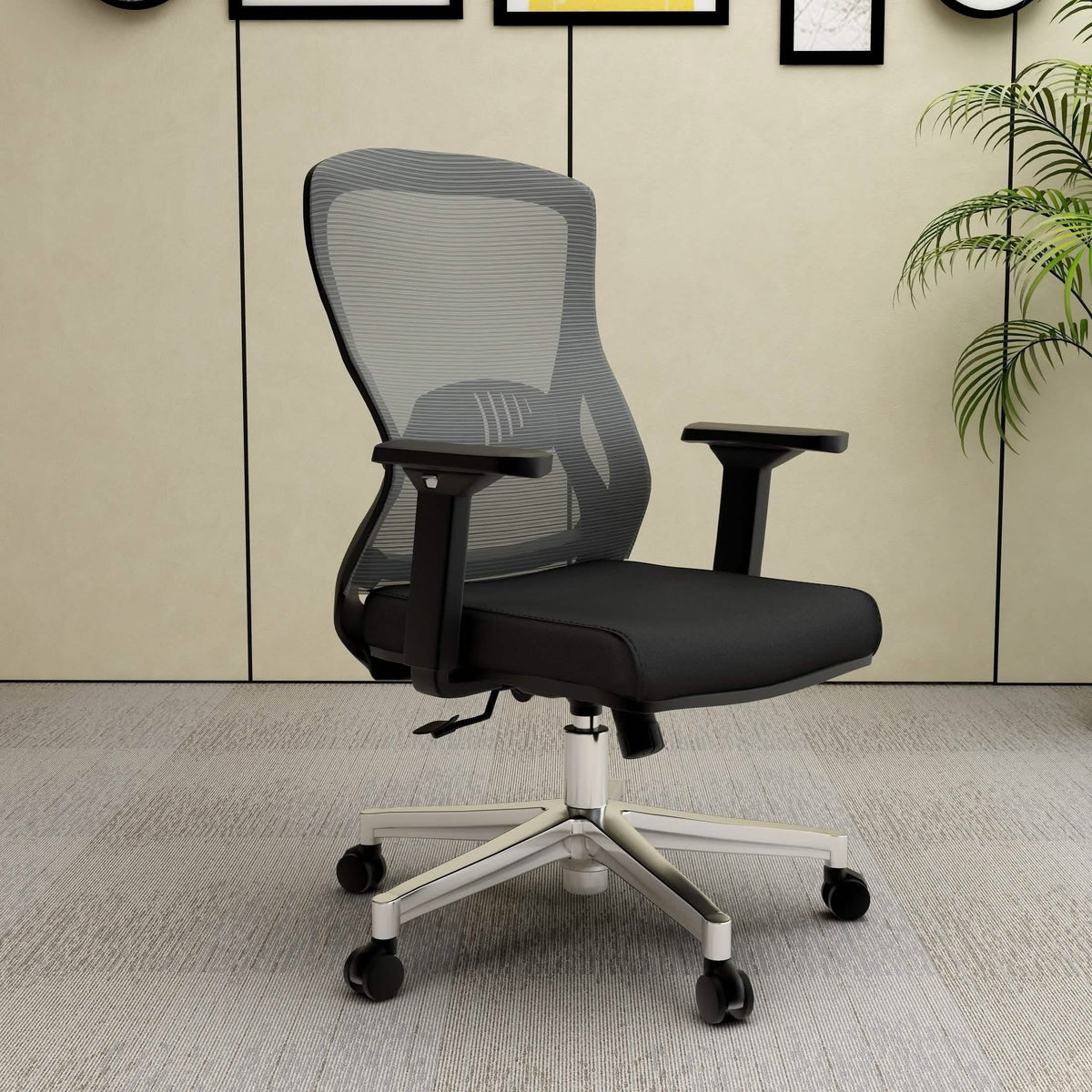 Adorit Series Ergonomic Office Chair with Mesh Back and Upholstered Seat Light Grey Office Chair Your Vendor Name