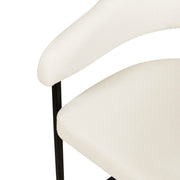 Aero Modern Upholstered Dining Chair with Padded Seat and Powder-Coated Iron Frame White Boucle Dining Chair Your Vendor Name