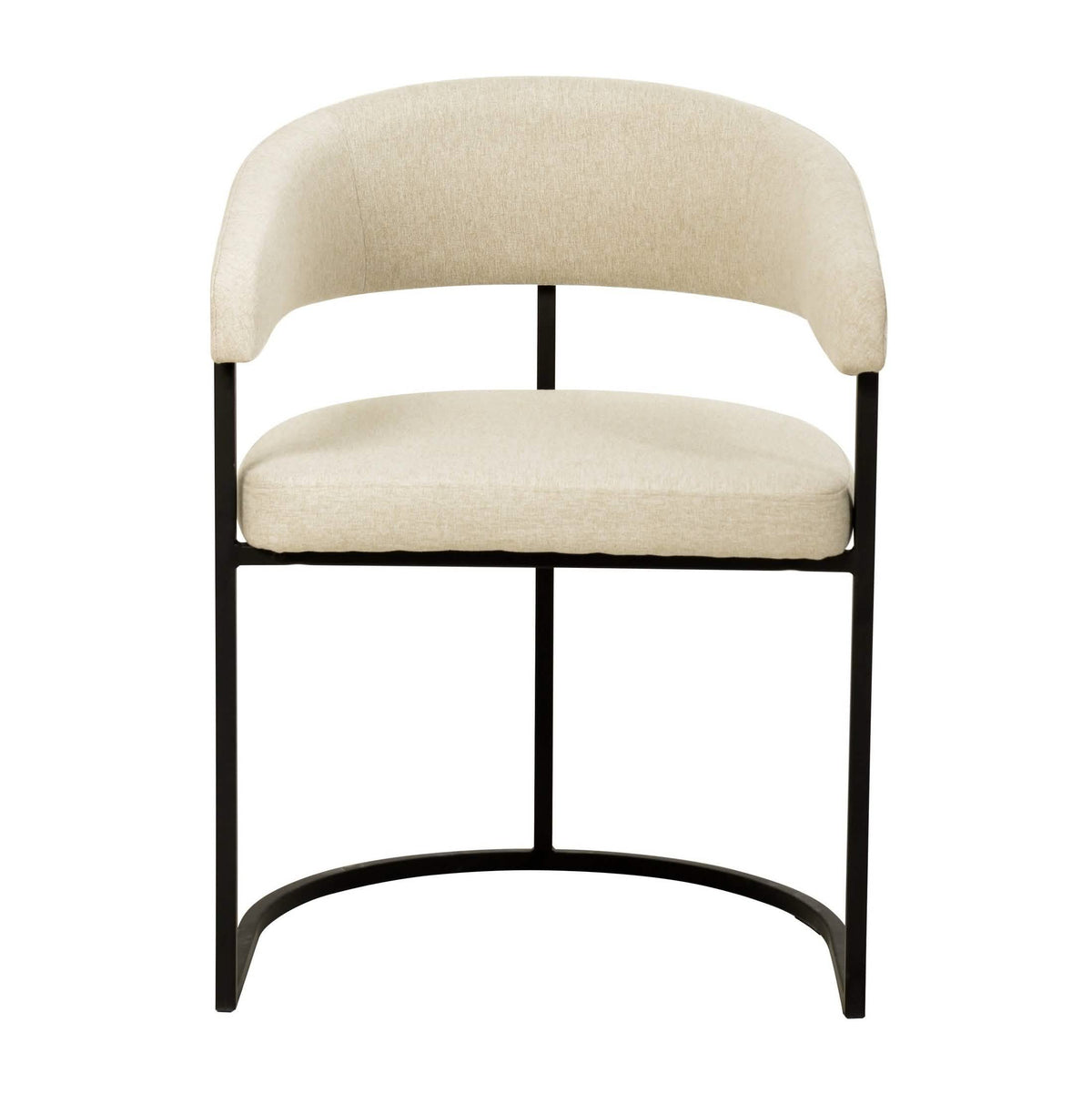 Aero Modern Upholstered Dining Chair with Padded Seat and Powder-Coated Iron Frame Oatmeal Polyester Dining Chair Your Vendor Name
