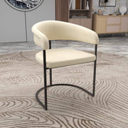 Aero Modern Upholstered Dining Chair with Padded Seat and Powder-Coated Iron Frame Oatmeal Polyester Dining Chair Your Vendor Name