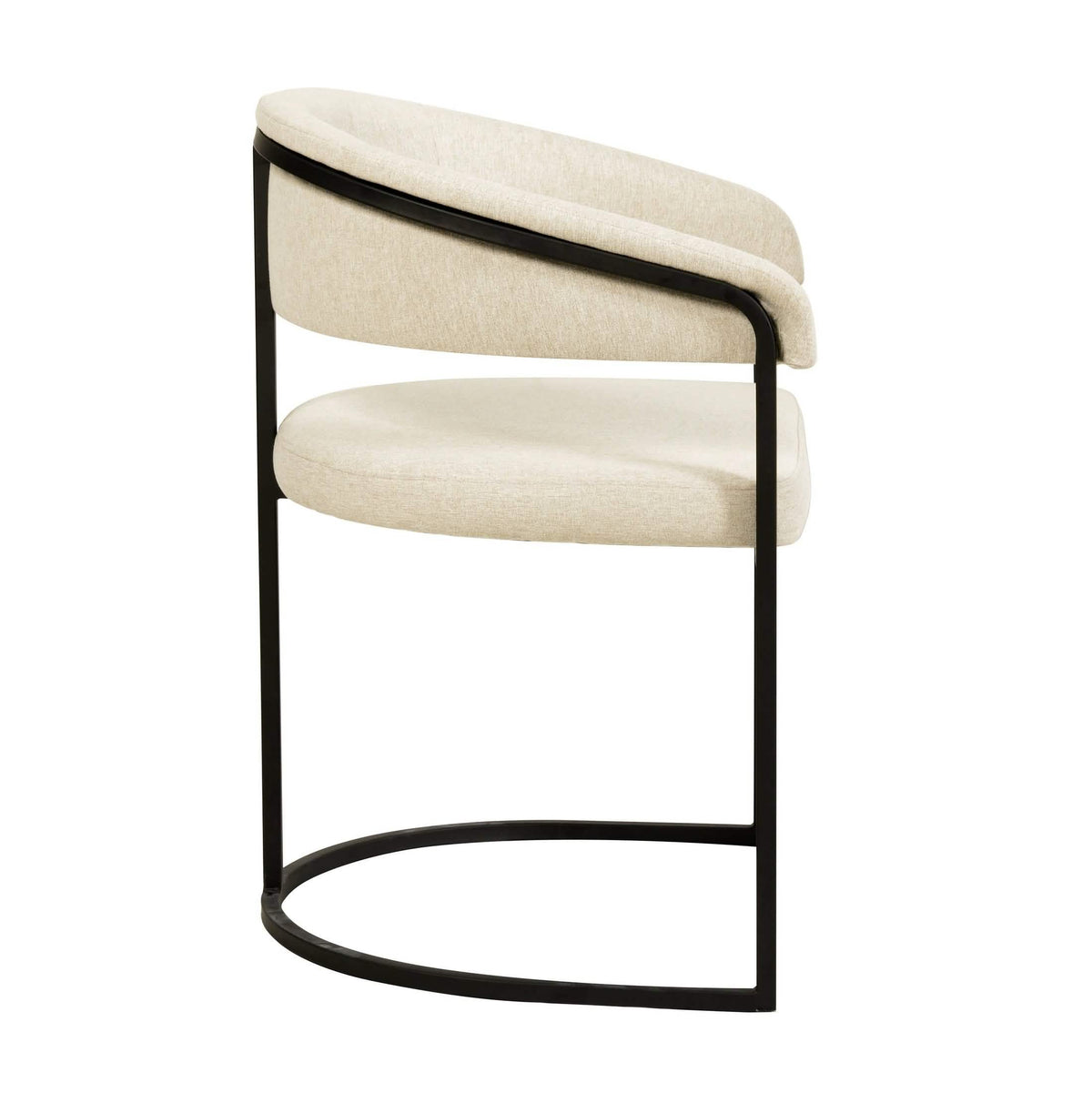 Aero Modern Upholstered Dining Chair with Padded Seat and Powder-Coated Iron Frame Oatmeal Polyester Dining Chair Your Vendor Name