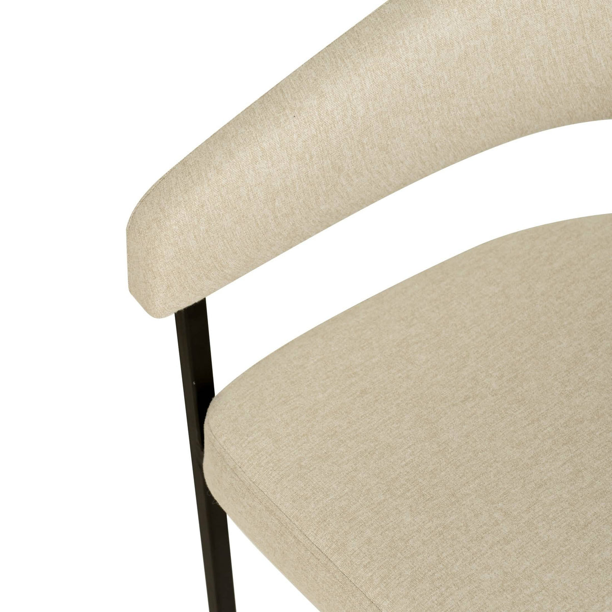 Aero Modern Upholstered Dining Chair with Padded Seat and Powder-Coated Iron Frame Oatmeal Polyester Dining Chair Your Vendor Name