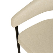 Aero Modern Upholstered Dining Chair with Padded Seat and Powder-Coated Iron Frame Oatmeal Polyester Dining Chair Your Vendor Name