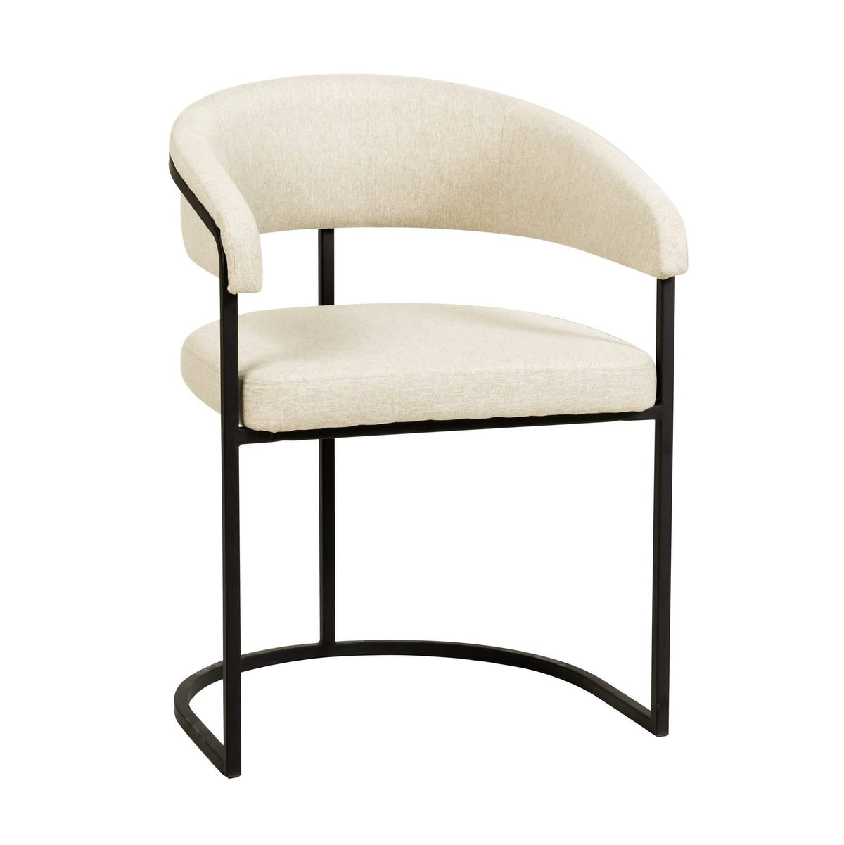 Aero Modern Upholstered Dining Chair with Padded Seat and Powder-Coated Iron Frame Oatmeal Polyester Dining Chair Your Vendor Name