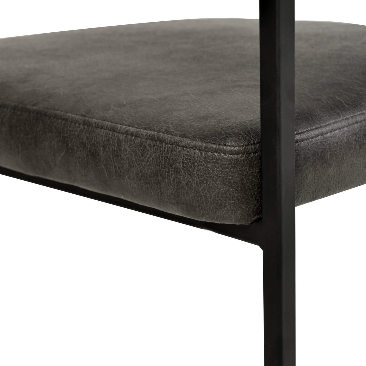 Aero Modern Upholstered Dining Chair with Padded Seat and Powder-Coated Iron Frame Charcoal Leather Dining Chair Your Vendor Name