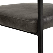 Aero Modern Upholstered Dining Chair with Padded Seat and Powder-Coated Iron Frame Charcoal Leather Dining Chair Your Vendor Name