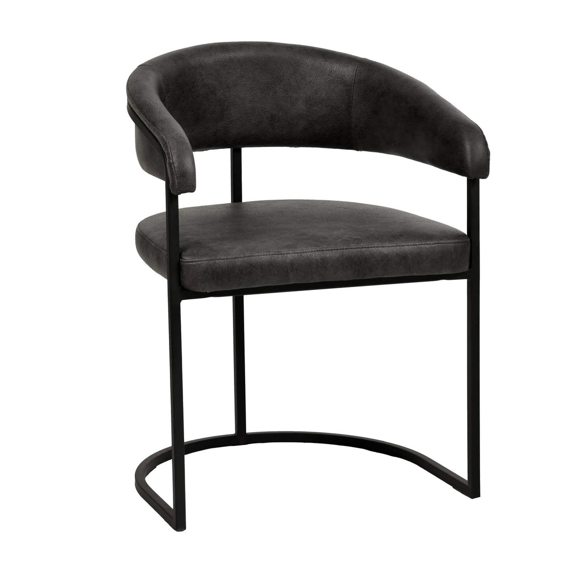 Aero Modern Upholstered Dining Chair with Padded Seat and Powder-Coated Iron Frame Charcoal Leather Dining Chair Your Vendor Name
