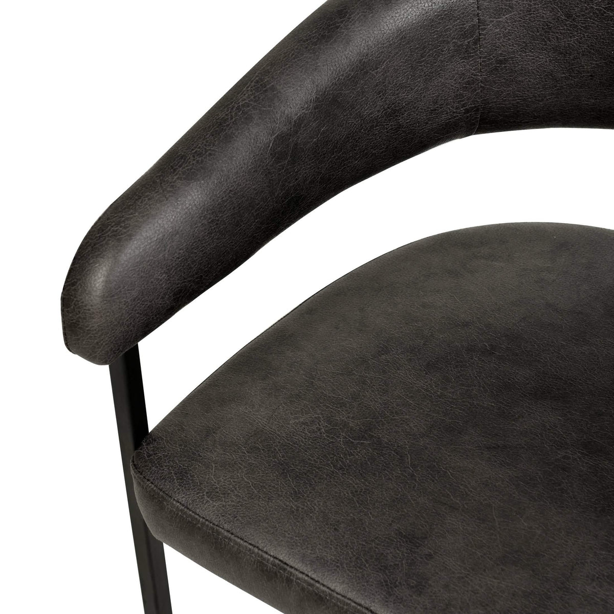 Aero Modern Upholstered Dining Chair with Padded Seat and Powder-Coated Iron Frame Charcoal Leather Dining Chair Your Vendor Name