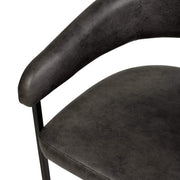 Aero Modern Upholstered Dining Chair with Padded Seat and Powder-Coated Iron Frame Charcoal Leather Dining Chair Your Vendor Name