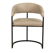 Aero Modern Upholstered Dining Chair with Padded Seat and Powder-Coated Iron Frame Taupe Leather Dining Chair Your Vendor Name