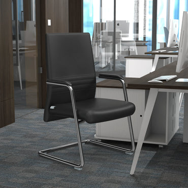 Aleen Office Chair with Upholstered Seat and Metal Armrest - Elax Furniture