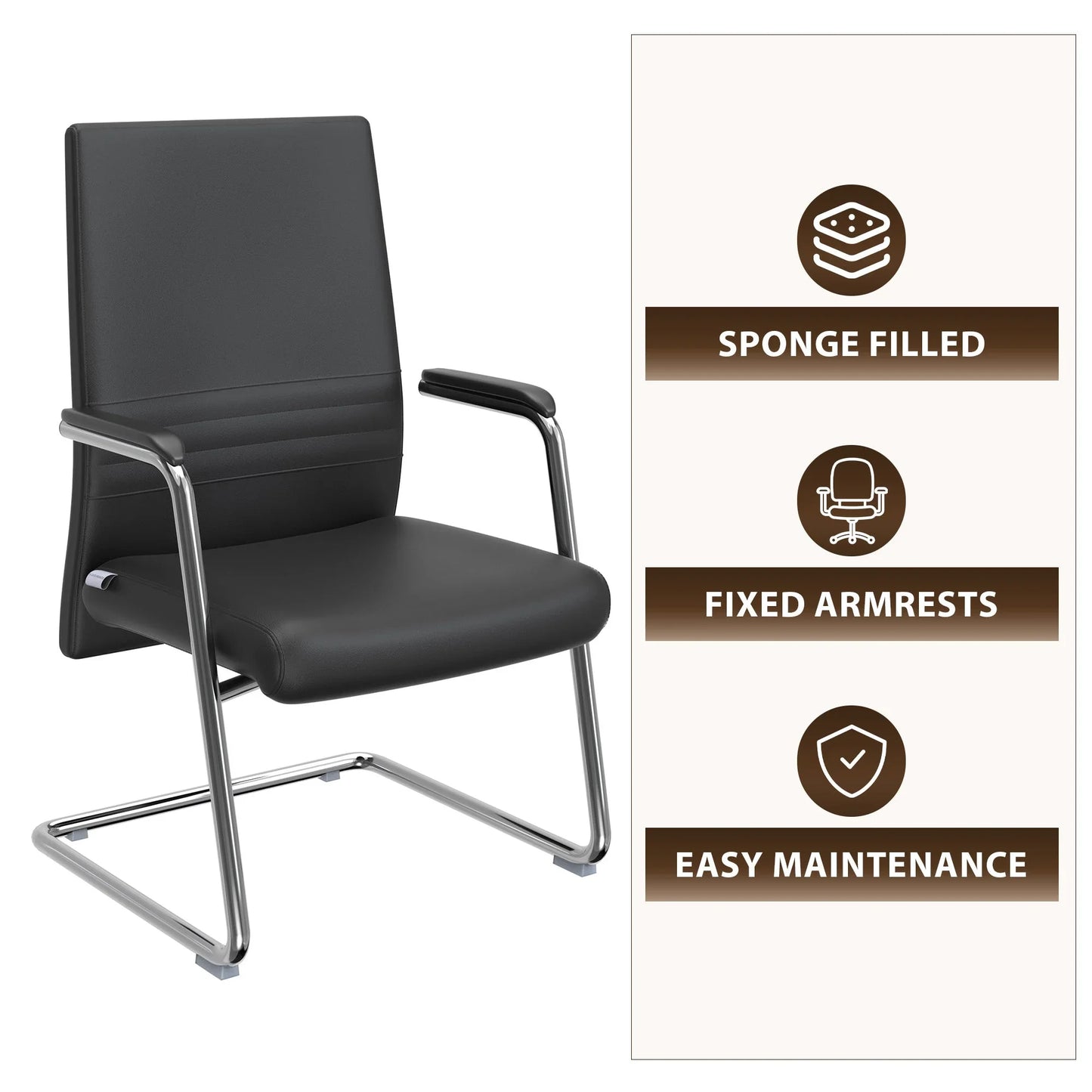 Aleen Office Chair with Upholstered Seat and Metal Armrest - Elax Furniture