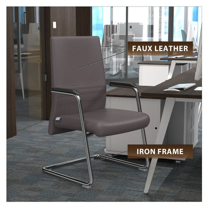 Aleen Office Chair with Upholstered Seat and Metal Armrest - Elax Furniture