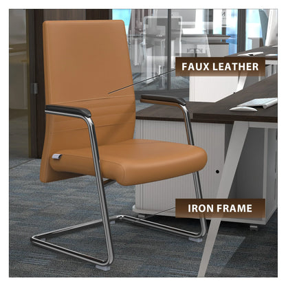Aleen Office Chair with Upholstered Seat and Metal Armrest - Elax Furniture