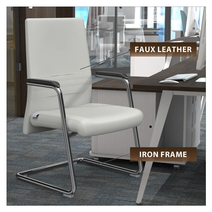 Aleen Office Chair with Upholstered Seat and Metal Armrest - Elax Furniture