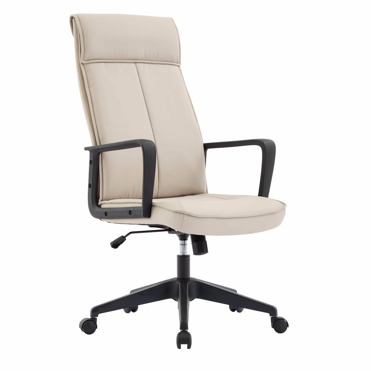 Aiaria Ergonomic High-Back Leather Office Chair with Adjustable Height, Swivel, Tilt, and Double Wheel Casters Tan Office Chair Your Vendor Name