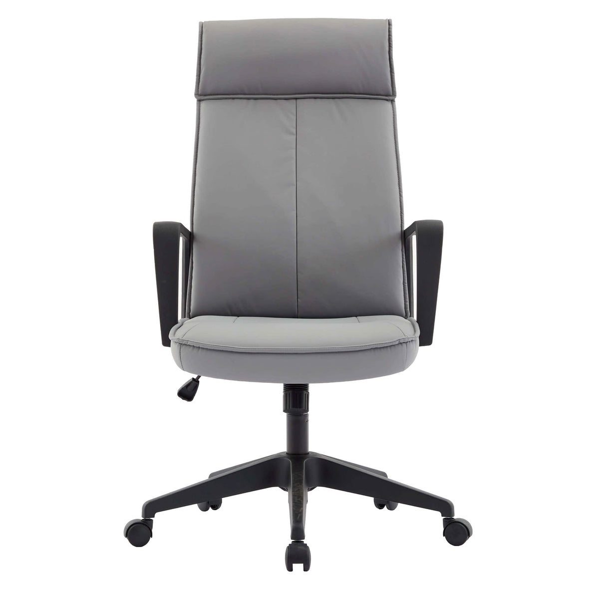 Aiaria Ergonomic High-Back Leather Office Chair with Adjustable Height, Swivel, Tilt, and Double Wheel Casters Grey Office Chair Your Vendor Name