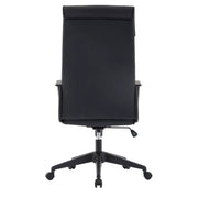 Aiaria Ergonomic High-Back Leather Office Chair with Adjustable Height, Swivel, Tilt, and Double Wheel Casters Black Office Chair Your Vendor Name
