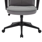 Aiaria Ergonomic High-Back Leather Office Chair with Adjustable Height, Swivel, Tilt, and Double Wheel Casters Grey Office Chair Your Vendor Name
