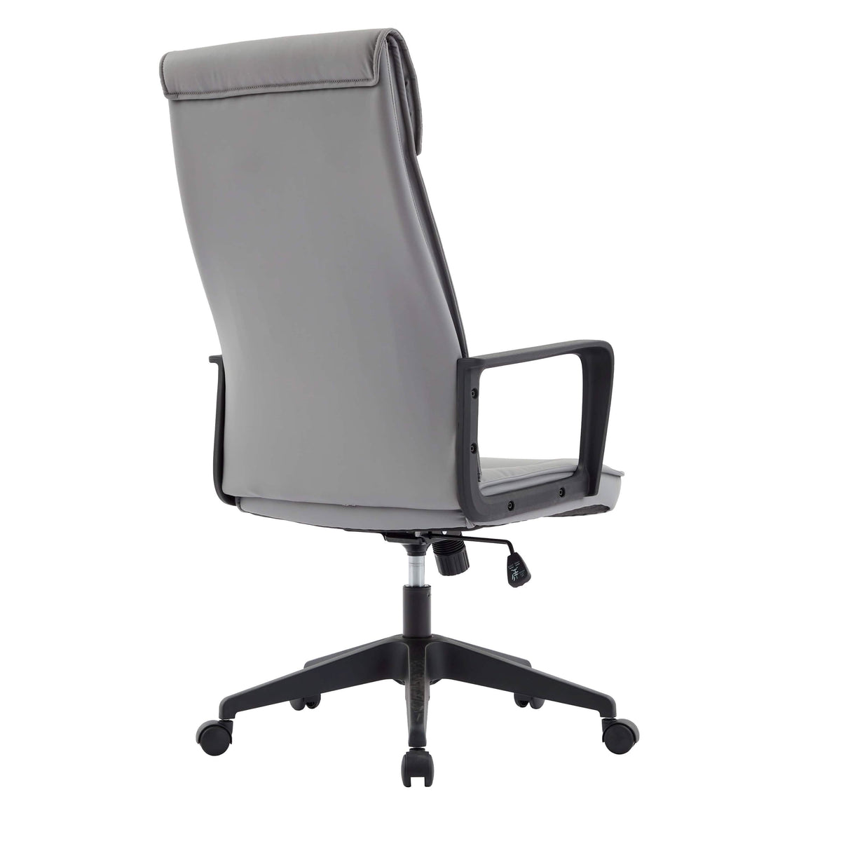 Aiaria Ergonomic High-Back Leather Office Chair with Adjustable Height, Swivel, Tilt, and Double Wheel Casters Grey Office Chair Your Vendor Name