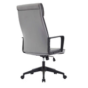 Aiaria Ergonomic High-Back Leather Office Chair with Adjustable Height, Swivel, Tilt, and Double Wheel Casters Grey Office Chair Your Vendor Name