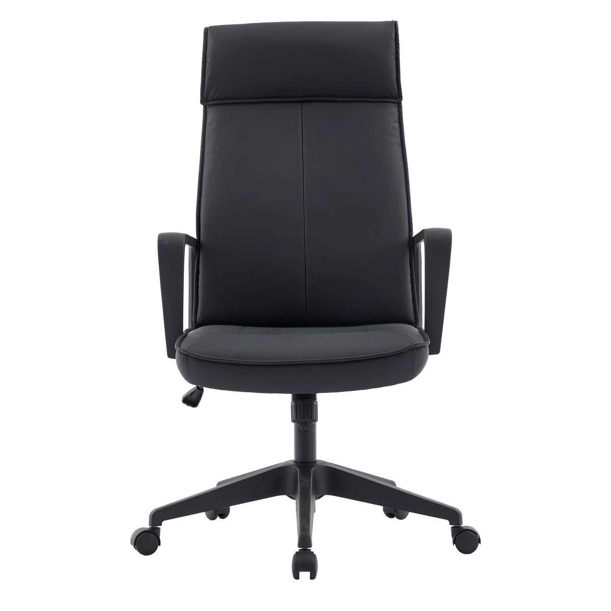 Aiaria Ergonomic High-Back Leather Office Chair with Adjustable Height, Swivel, Tilt, and Double Wheel Casters Black Office Chair Your Vendor Name