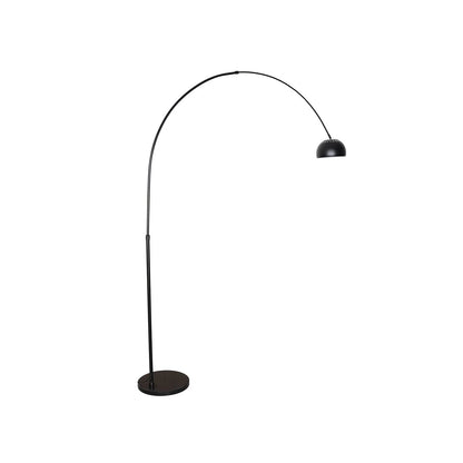 Arco Modern 76" Arched Floor Lamp: Black Marble Base & Metal Dome Shade - Elax Furniture