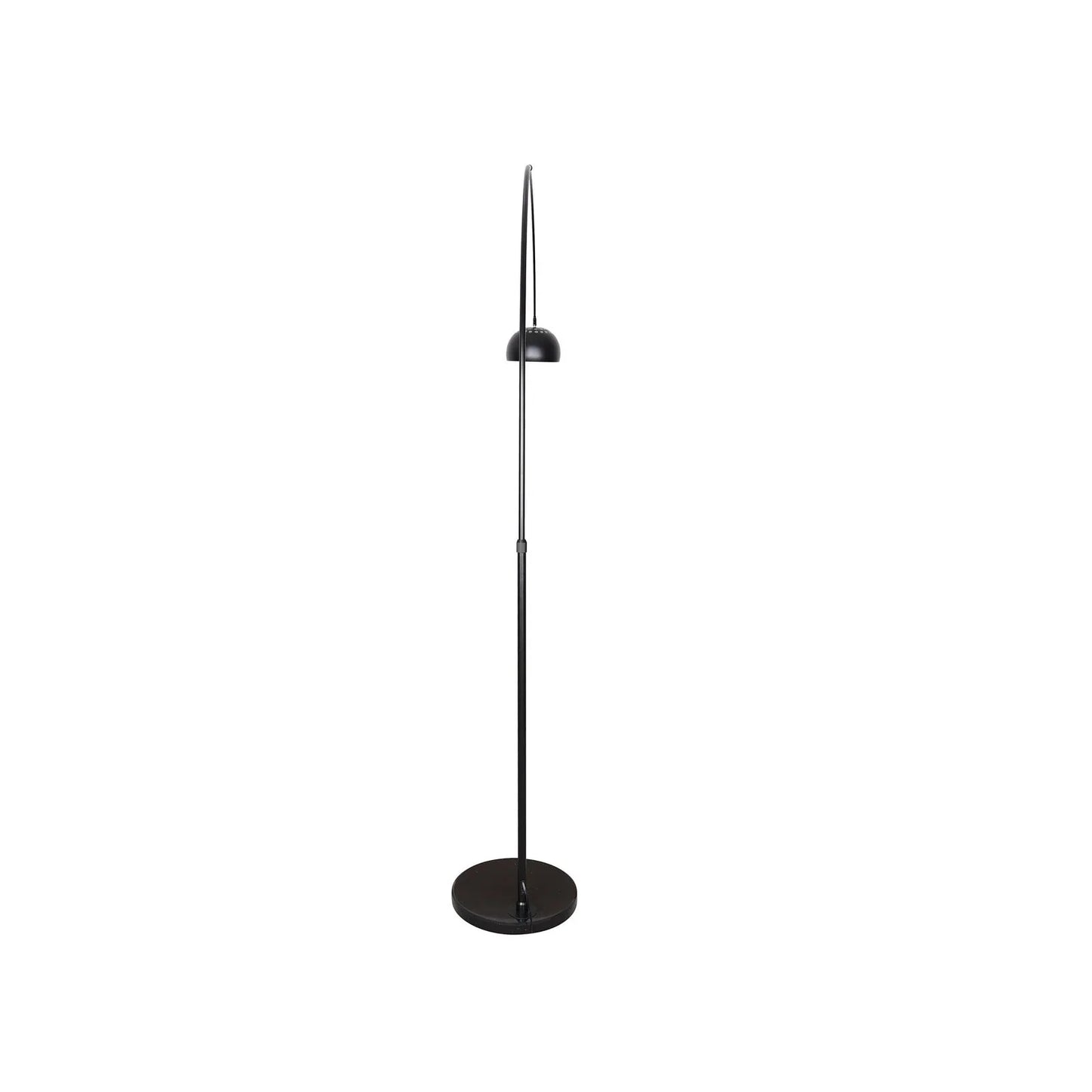 Arco Modern 76" Arched Floor Lamp: Black Marble Base & Metal Dome Shade - Elax Furniture