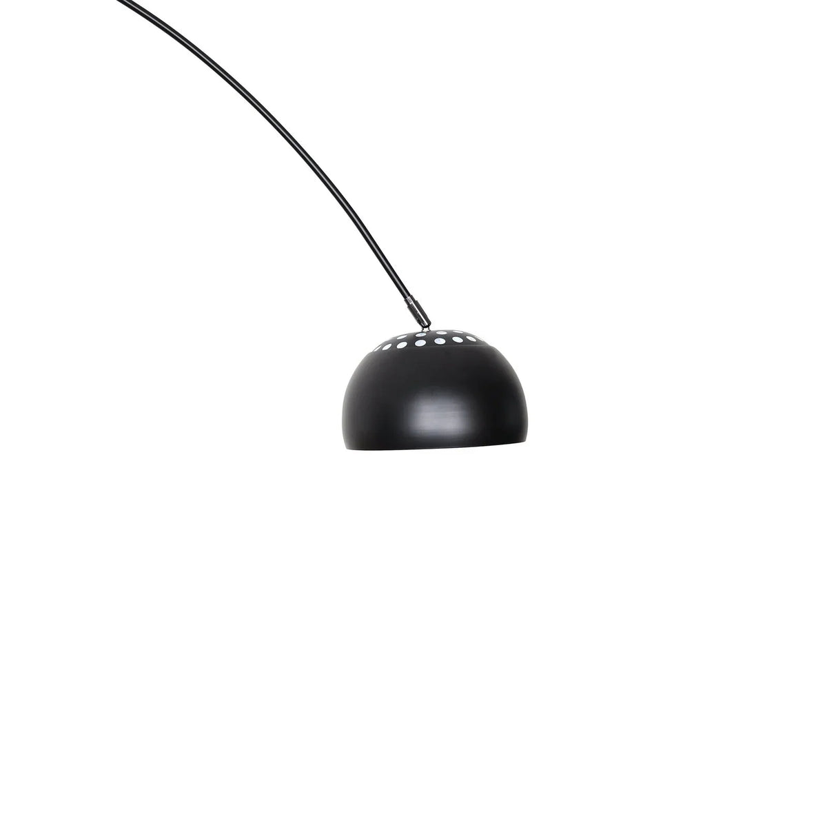 Arco Modern 76" Arched Floor Lamp: Black Marble Base & Metal Dome Shade - Elax Furniture