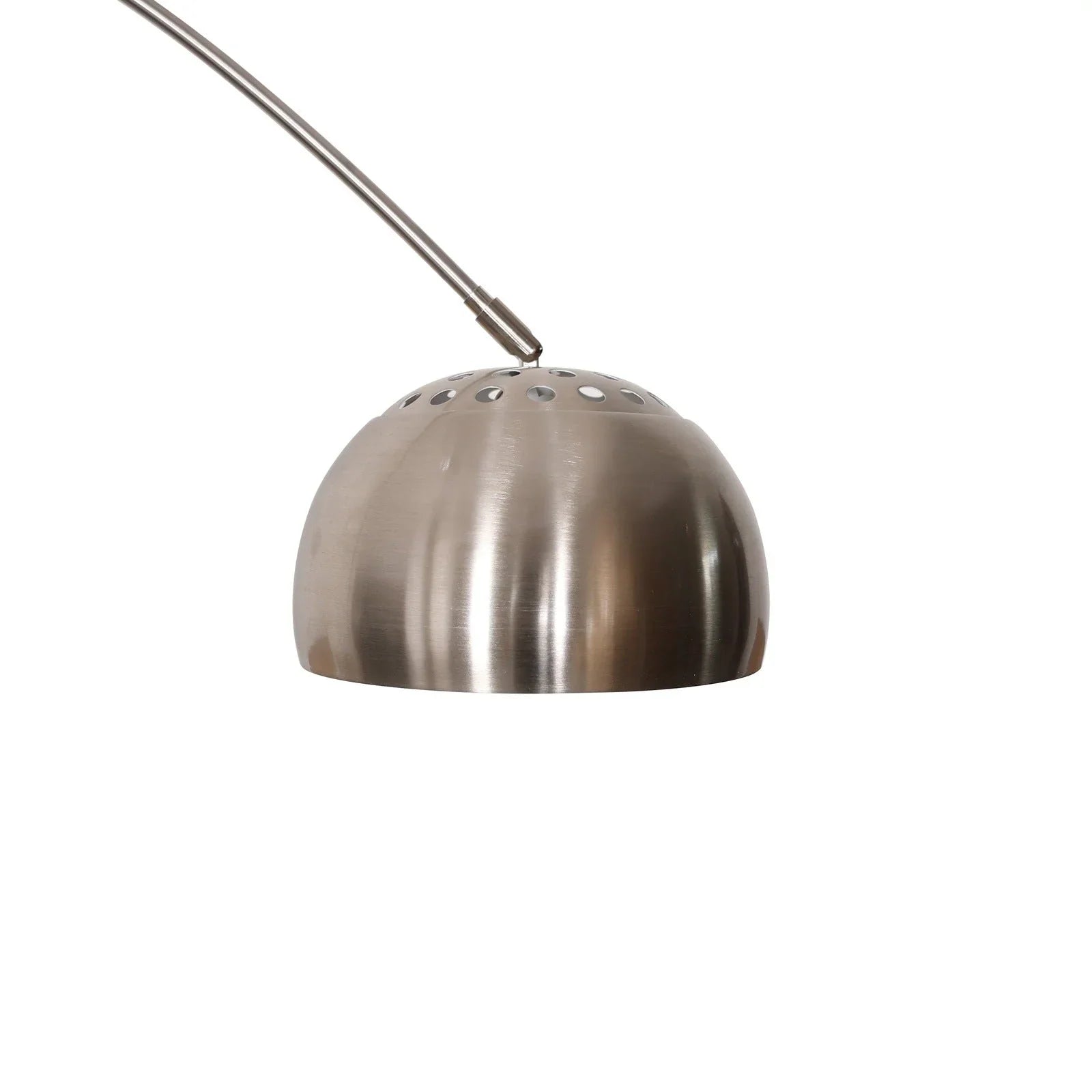 Arco Modern 76" Arched Floor Lamp: Black Marble Base & Metal Dome Shade - Elax Furniture