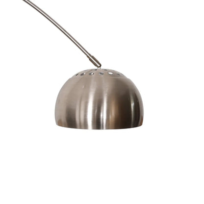 Arco Modern 76" Arched Floor Lamp: Black Marble Base & Metal Dome Shade - Elax Furniture