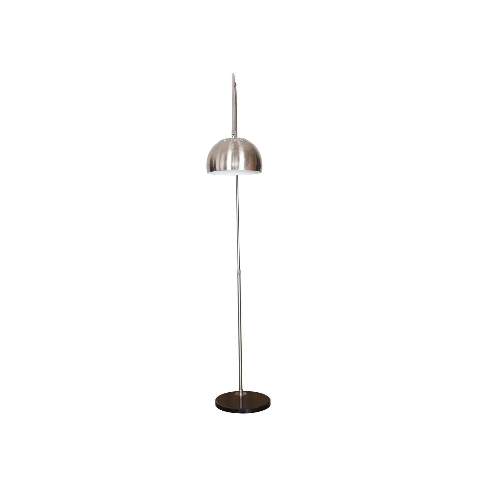 Arco Modern 76" Arched Floor Lamp: Black Marble Base & Metal Dome Shade - Elax Furniture