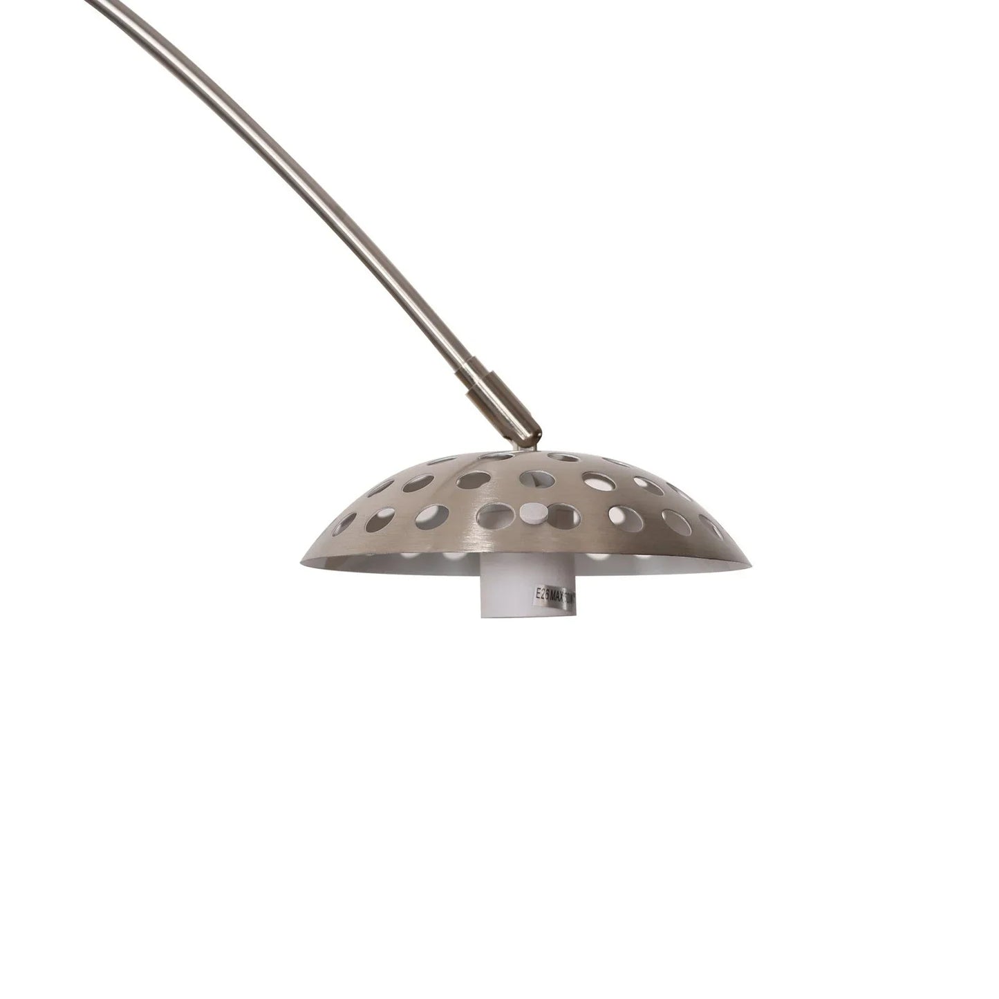 Arco Modern 76" Arched Floor Lamp: Black Marble Base & Metal Dome Shade - Elax Furniture