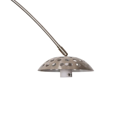 Arco Modern 76" Arched Floor Lamp: Black Marble Base & Metal Dome Shade - Elax Furniture