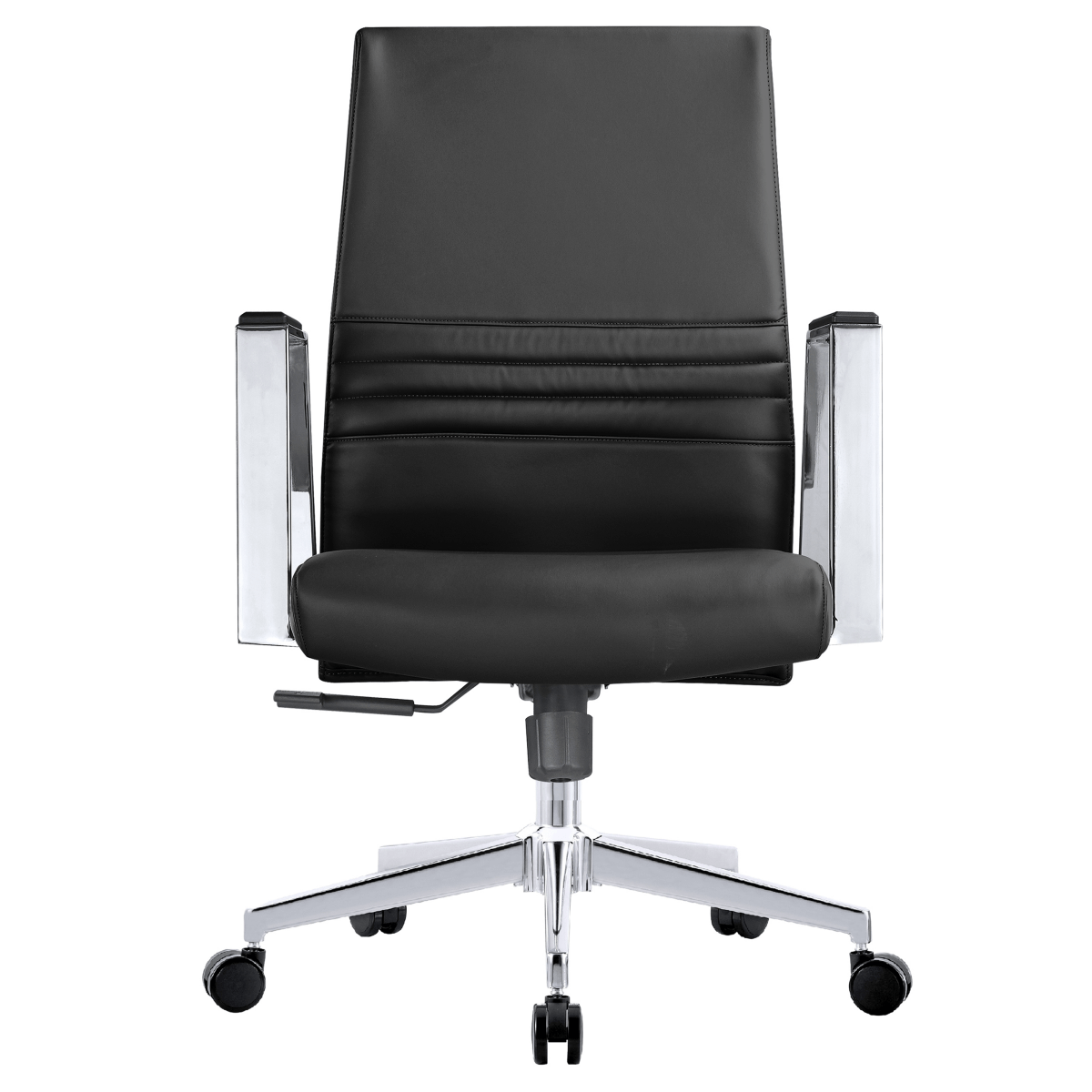Aleen Leather Office Chair with Adjustable Height, Tilt and 360 Degree Swivel Black Office Chair Leisuremod
