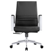 Aleen Leather Office Chair with Adjustable Height, Tilt and 360 Degree Swivel Black Office Chair Leisuremod