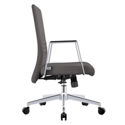 Aleen Leather Office Chair with Adjustable Height, Tilt and 360 Degree Swivel Grey Office Chair Leisuremod