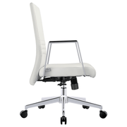Aleen Leather Office Chair with Adjustable Height, Tilt and 360 Degree Swivel White Office Chair Leisuremod