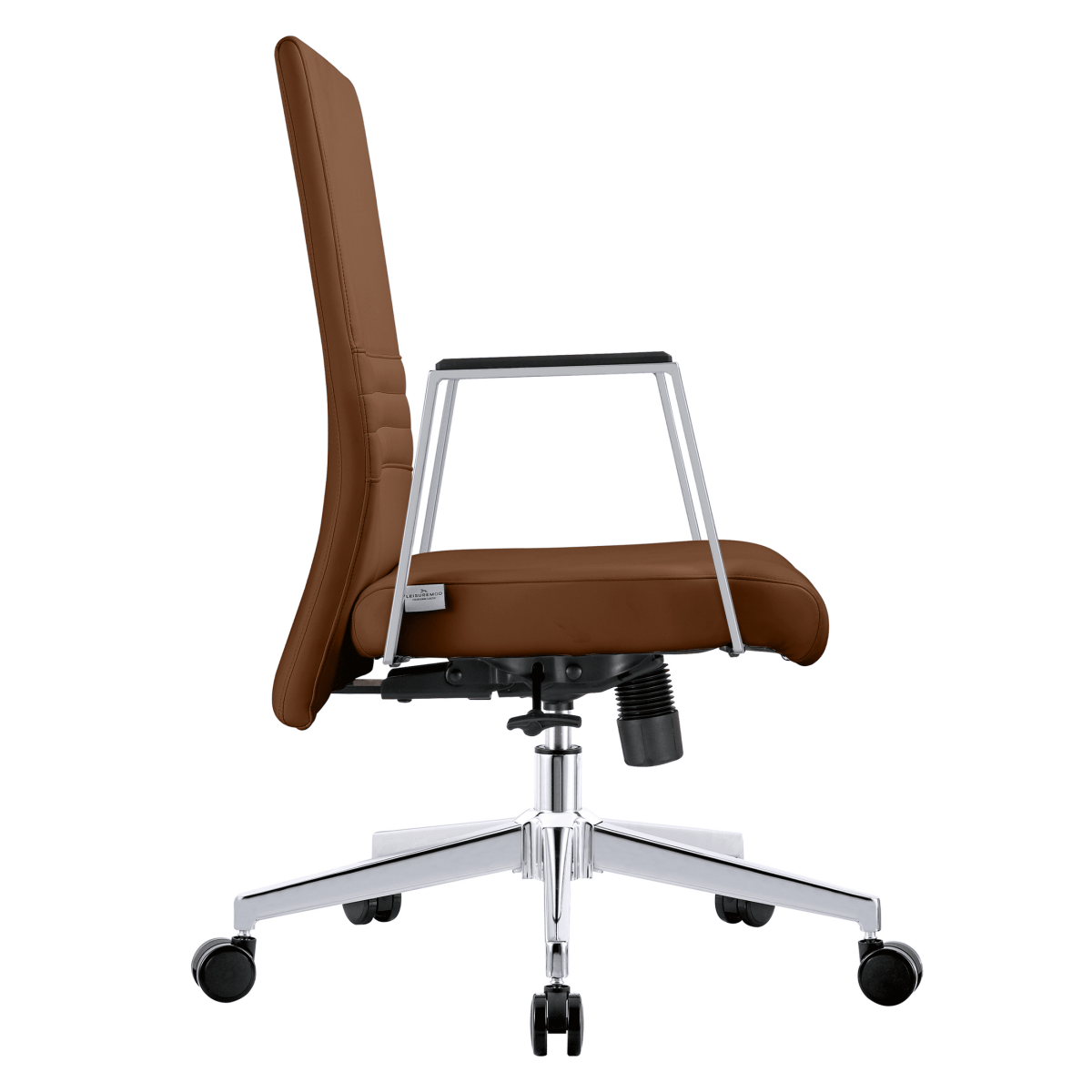 Aleen Leather Office Chair with Adjustable Height, Tilt and 360 Degree Swivel Dark Brown Office Chair Leisuremod