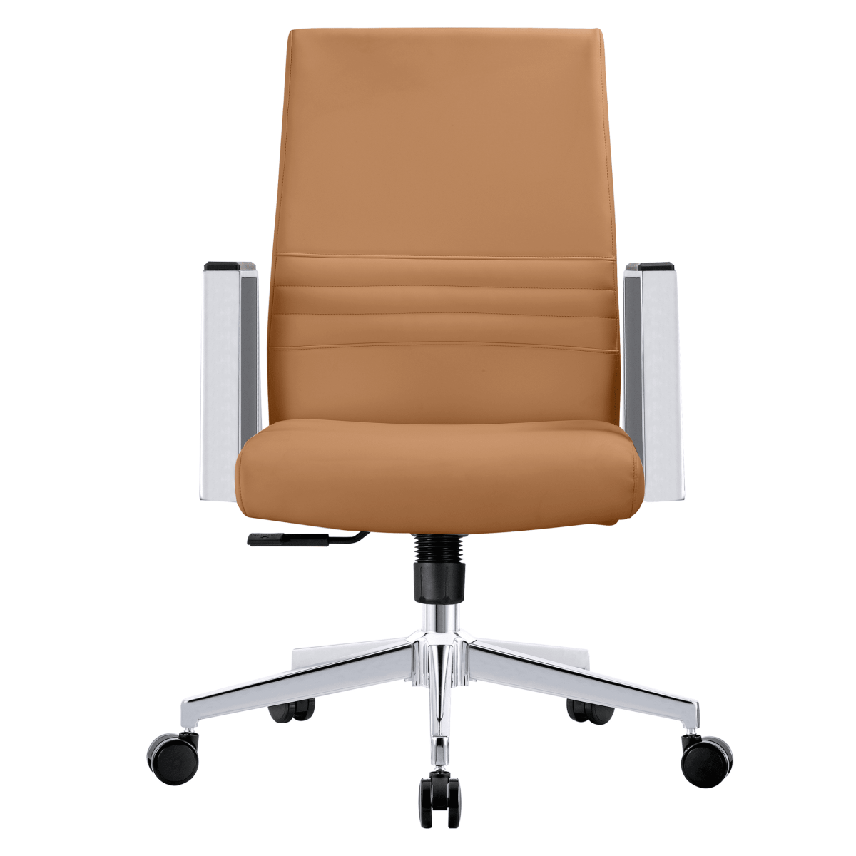 Aleen Leather Office Chair with Adjustable Height, Tilt and 360 Degree Swivel Acorn Brown Office Chair Leisuremod