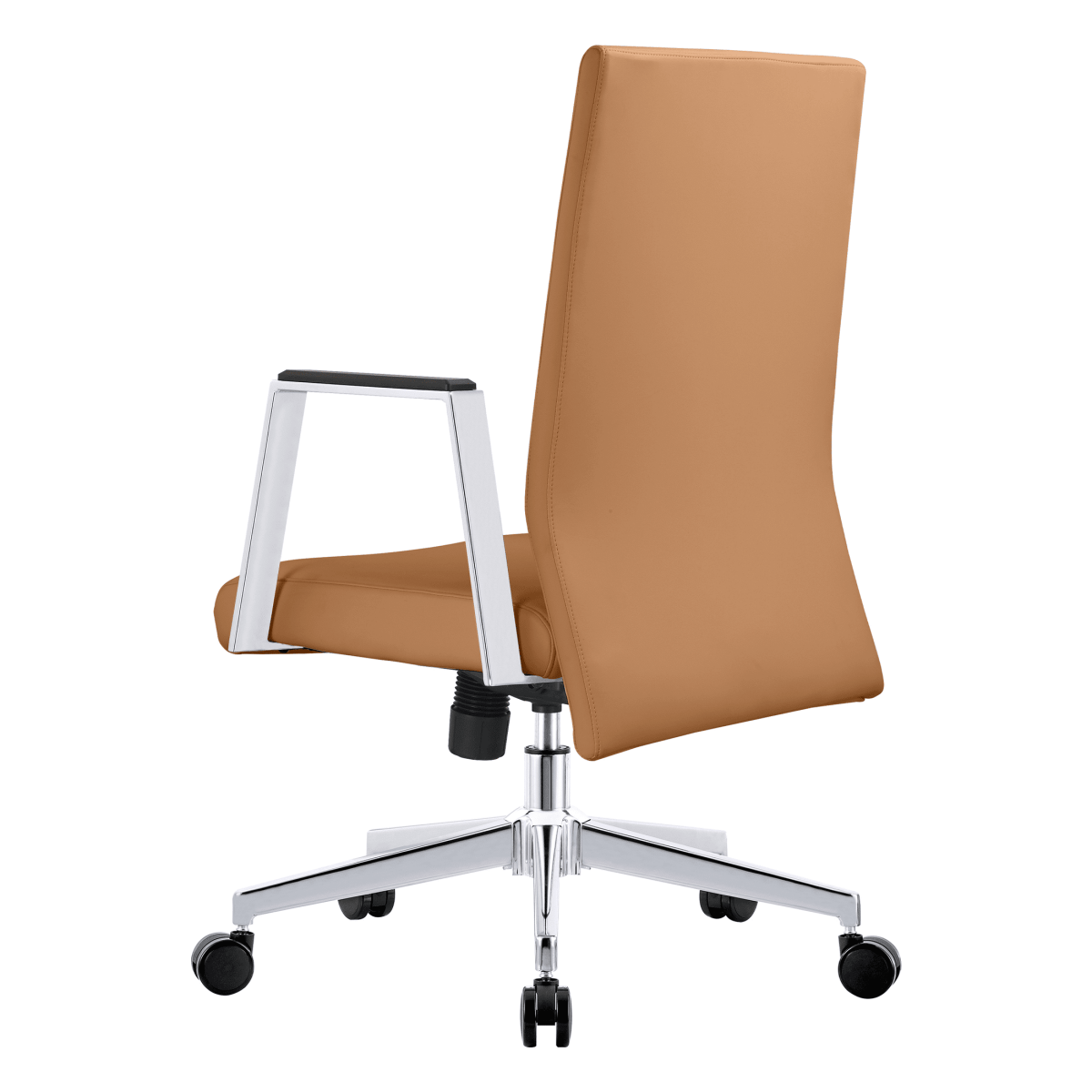 Aleen Leather Office Chair with Adjustable Height, Tilt and 360 Degree Swivel Acorn Brown Office Chair Leisuremod