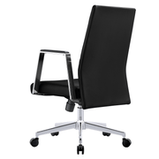 Aleen Leather Office Chair with Adjustable Height, Tilt and 360 Degree Swivel Black Office Chair Leisuremod