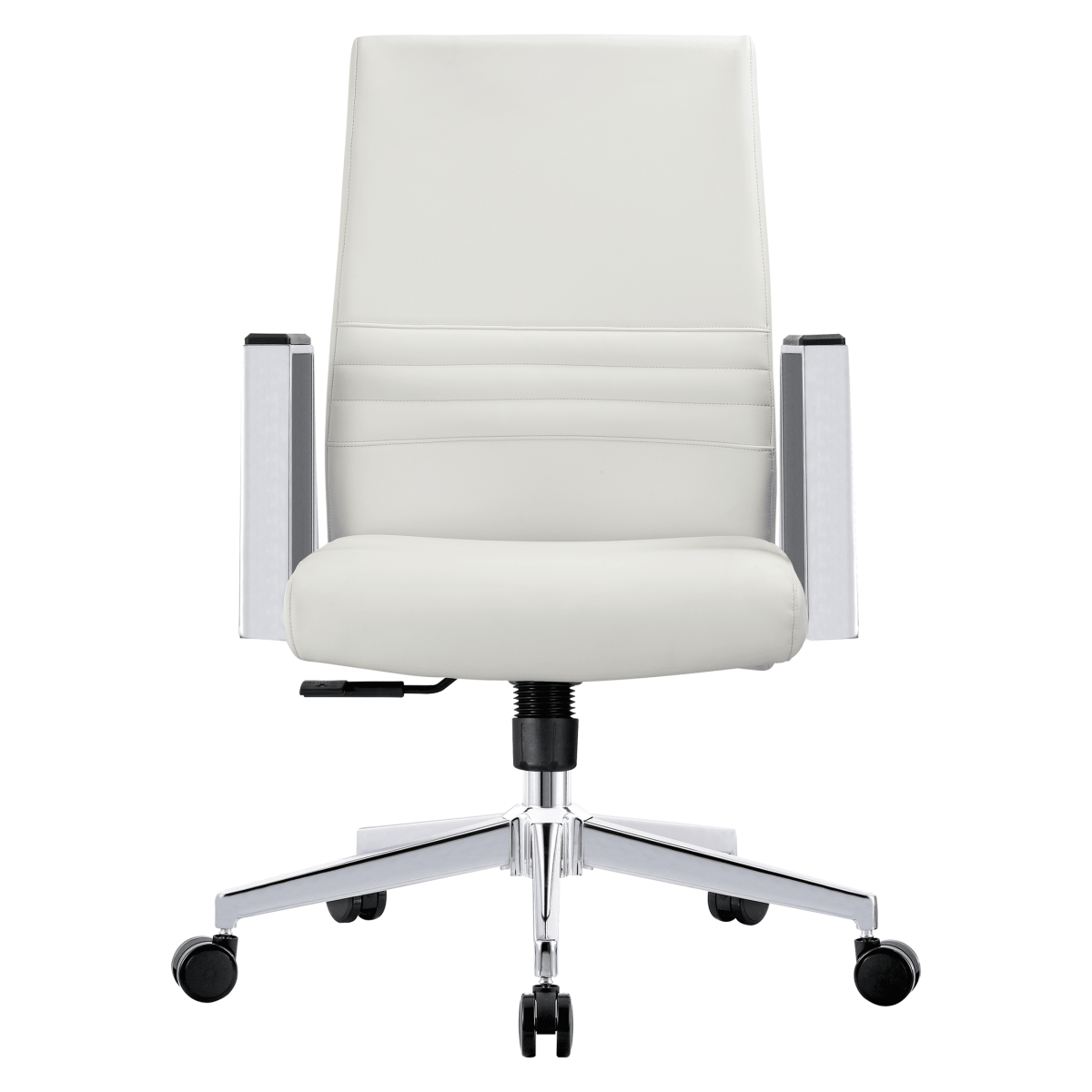 Aleen Leather Office Chair with Adjustable Height, Tilt and 360 Degree Swivel White Office Chair Leisuremod